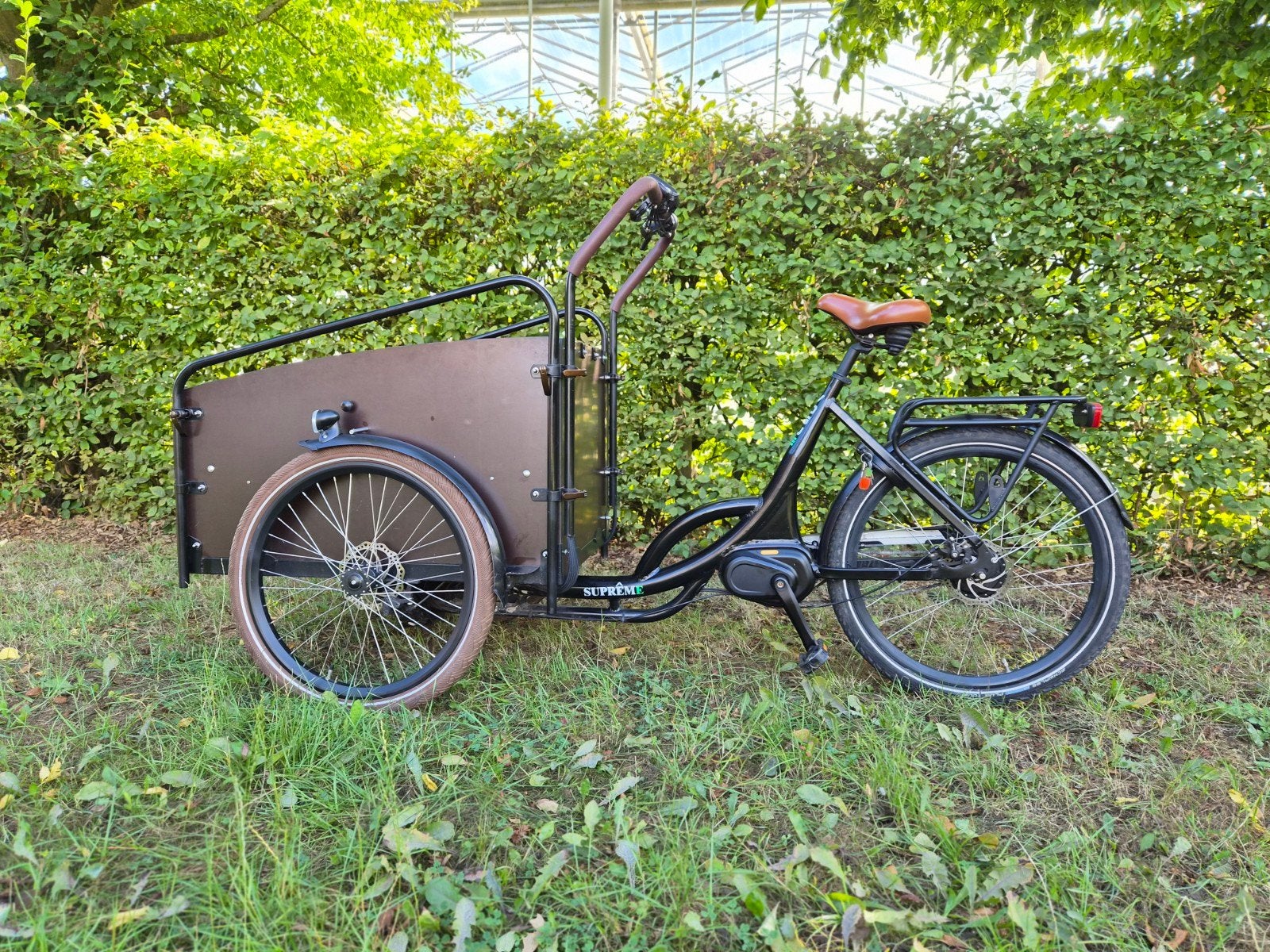 Nette Vogue Supreme Bakfiets – Krachtige Bafang Middenmotor, 4 kinderen of meer, Gebruikt, Elektrisch, Schijfrem