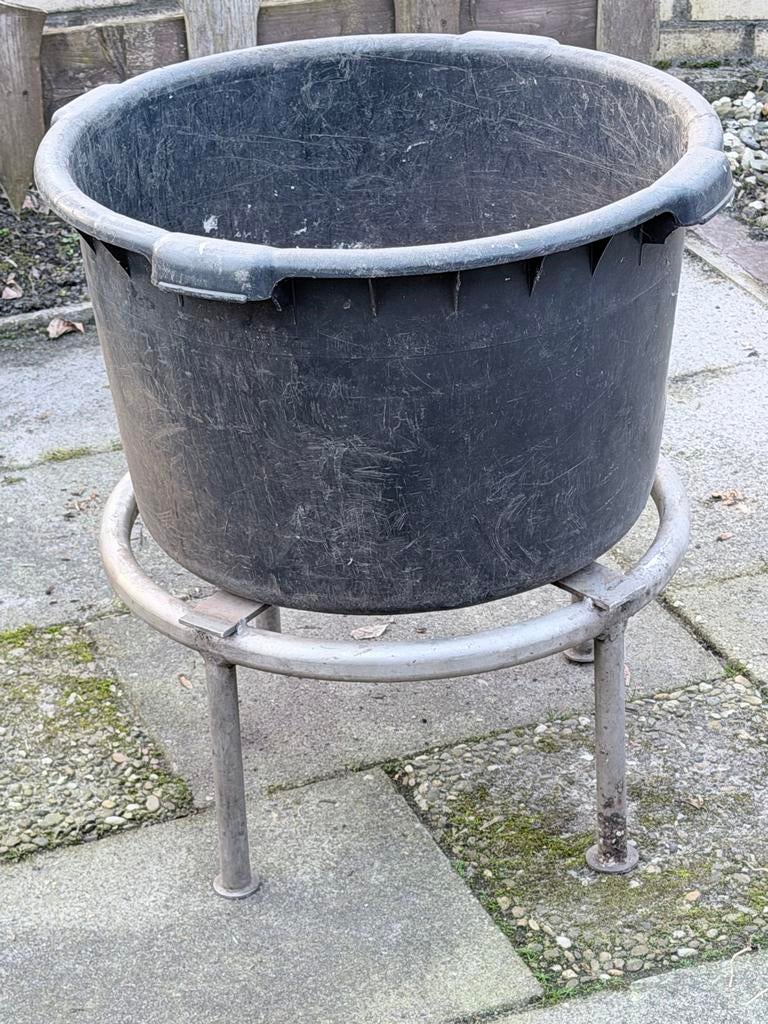 Bak met RVS onderstel - Ideaal voor tuin of balkon, Tuin en Terras, Bloembakken en Plantenbakken, Ophalen, Kunststof, Gebruikt