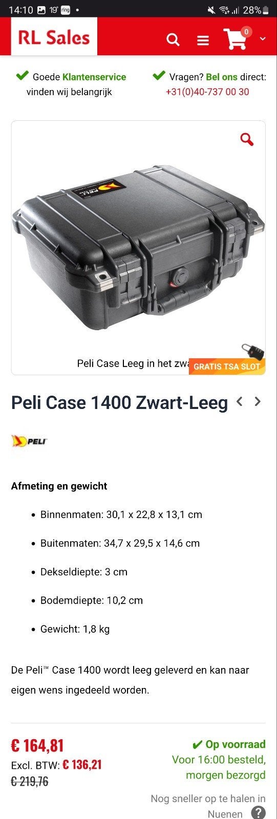 Foto 4 van Peli Case 1400 Geel - Robuuste Waterdichte Koffer