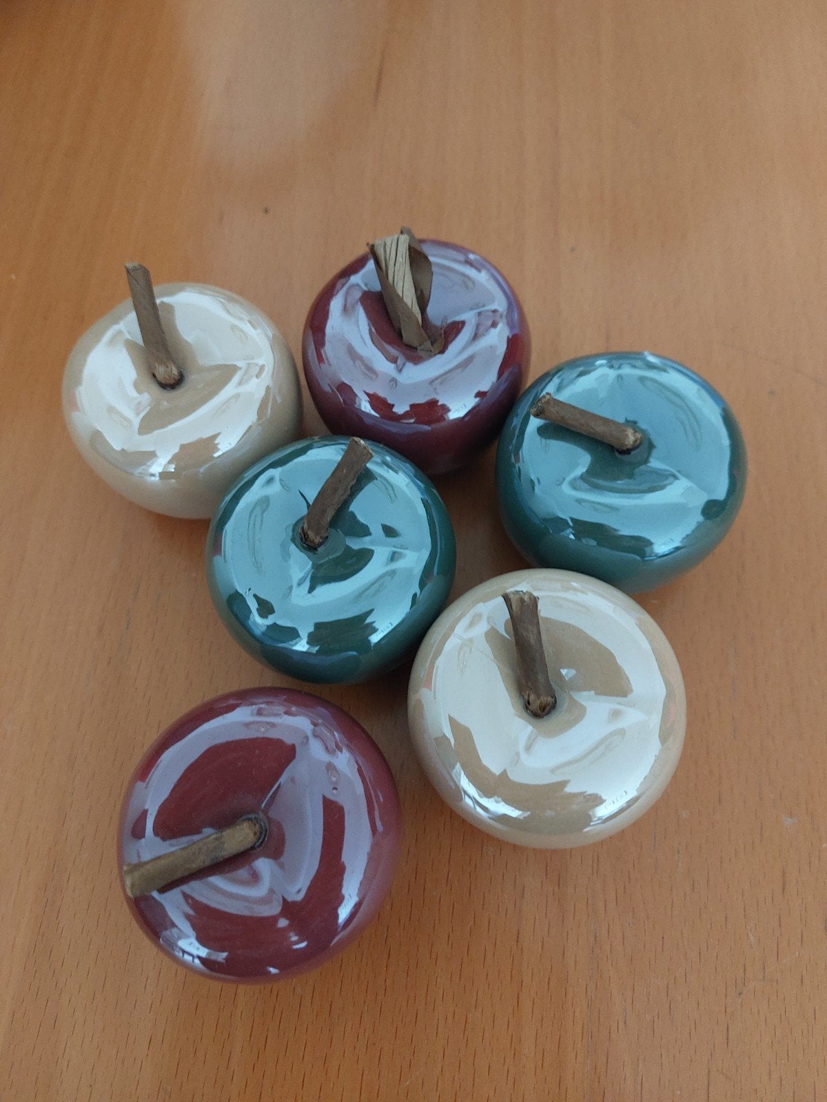 Decoratieve Keramische Appels - Set van 6, Huis en Inrichting, Woonaccessoires | Overige, Ophalen, Zo goed als nieuw, Meerkleurig