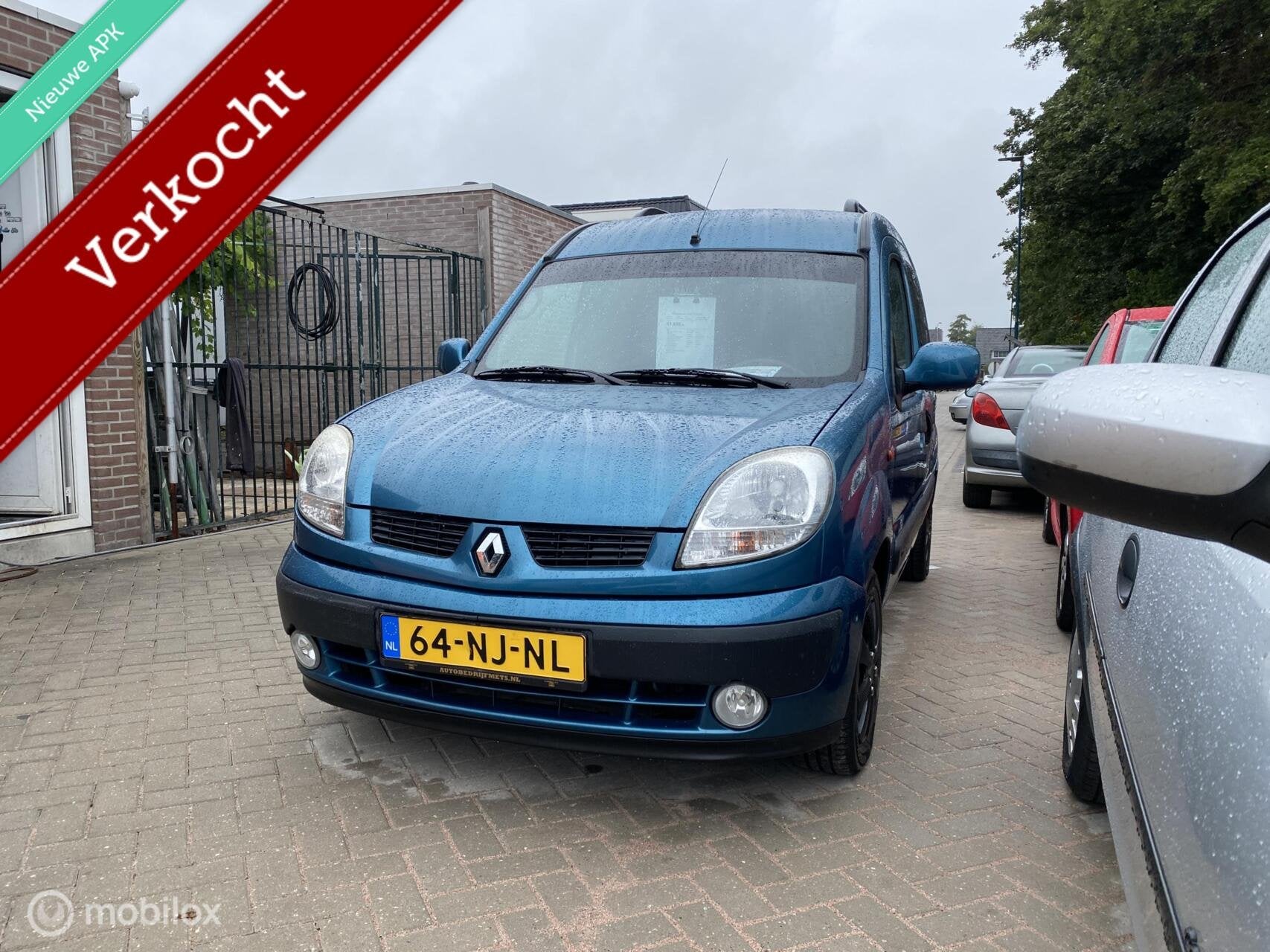 Renault Kangoo combi 1.6-16V Air VERKOCHT!, Gebruikt, Blauw, 49 €/maand, Origineel Nederlands