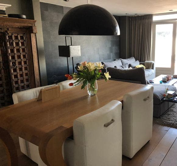 Exclusieve handgemaakte design hanglamp – Duran – Ø80 c, Ophalen, Zo goed als nieuw, Overige materialen, E27 (groot)