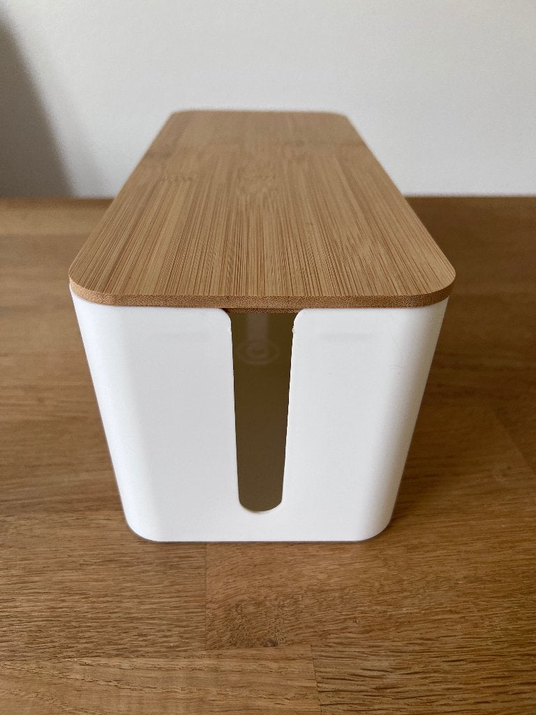 Buddley kabelbox L wit bamboe, Ophalen of Verzenden, Nieuw, Wit, Kunststof