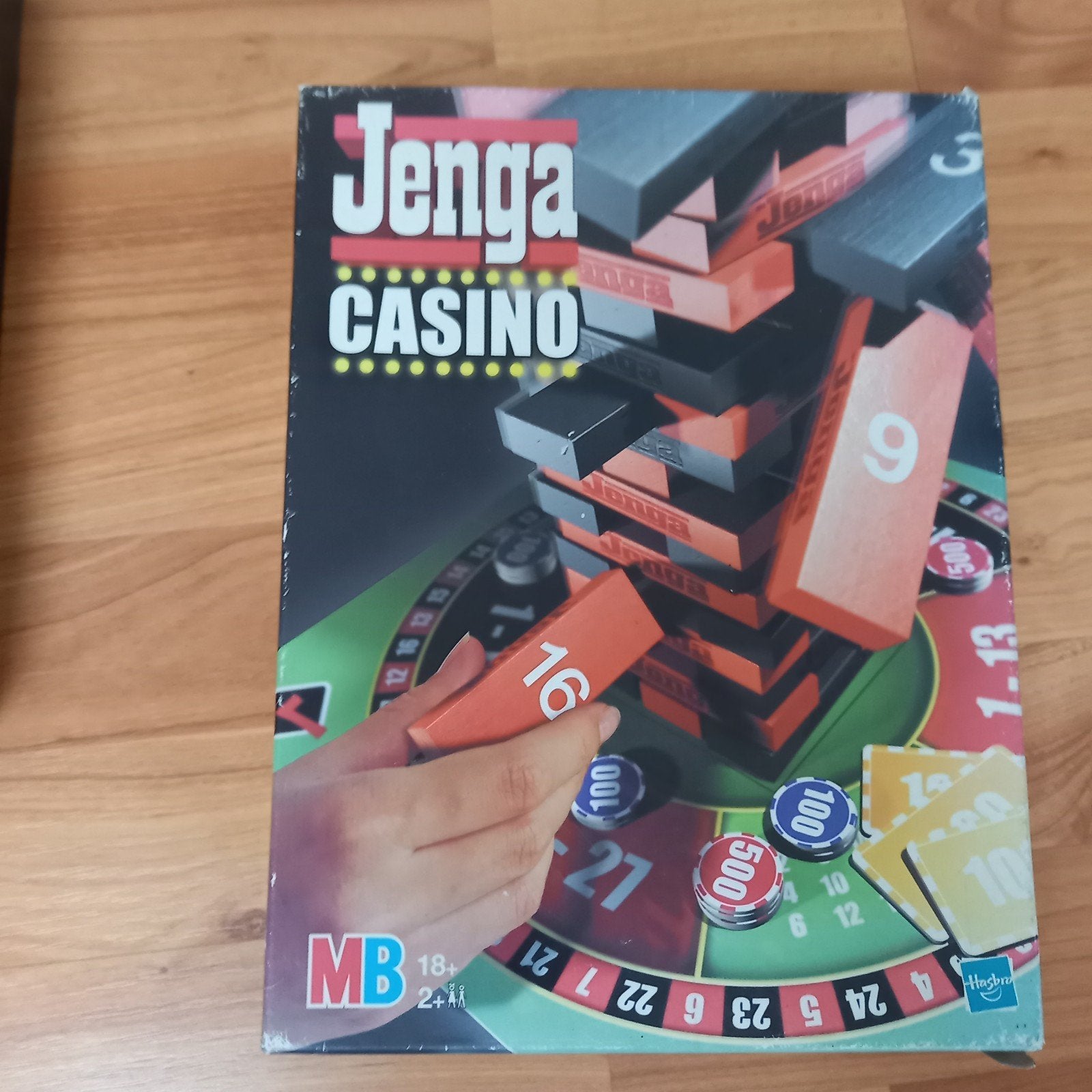 Jenga Casino - Spannend stapelspel met casinotwist, Vijf spelers of meer, Ophalen of Verzenden, Gebruikt, MB