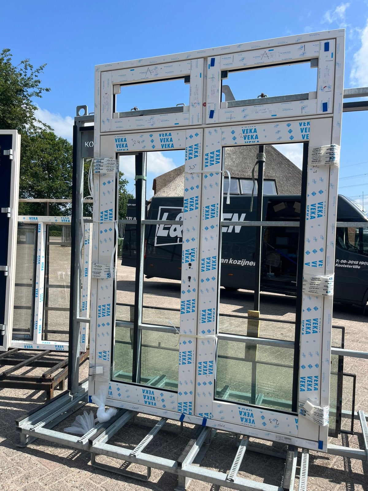 Set openslaande tuindeuren, Ophalen, Deurkozijn, Zo goed als nieuw, 150 tot 225 cm