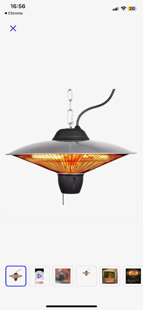 Terrasverwarmer, Ophalen, Gebruikt, Elektrisch, Plafond