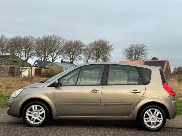 Renault Scénic 1.6-16V Tech Line Automaat ECC El. pakket Au, Auto's, Gebruikt, Zwart, 4 cilinders, Leder en Stof