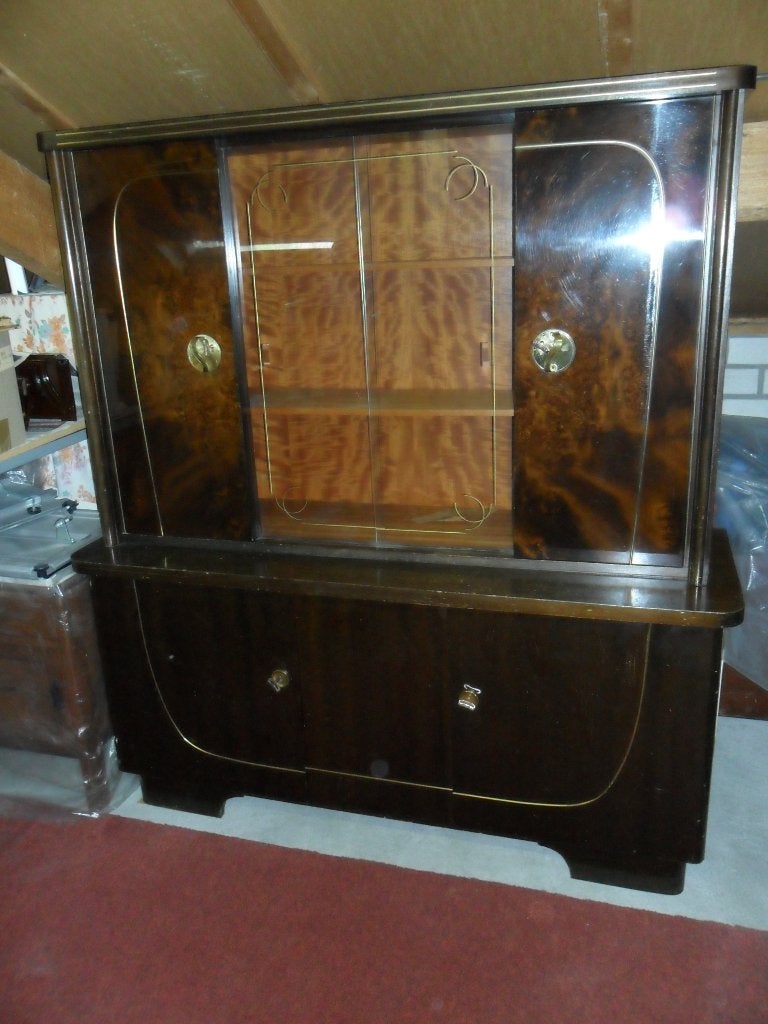 Vintage wandmeubel, Ophalen, Gebruikt, Met deur(en), Glas