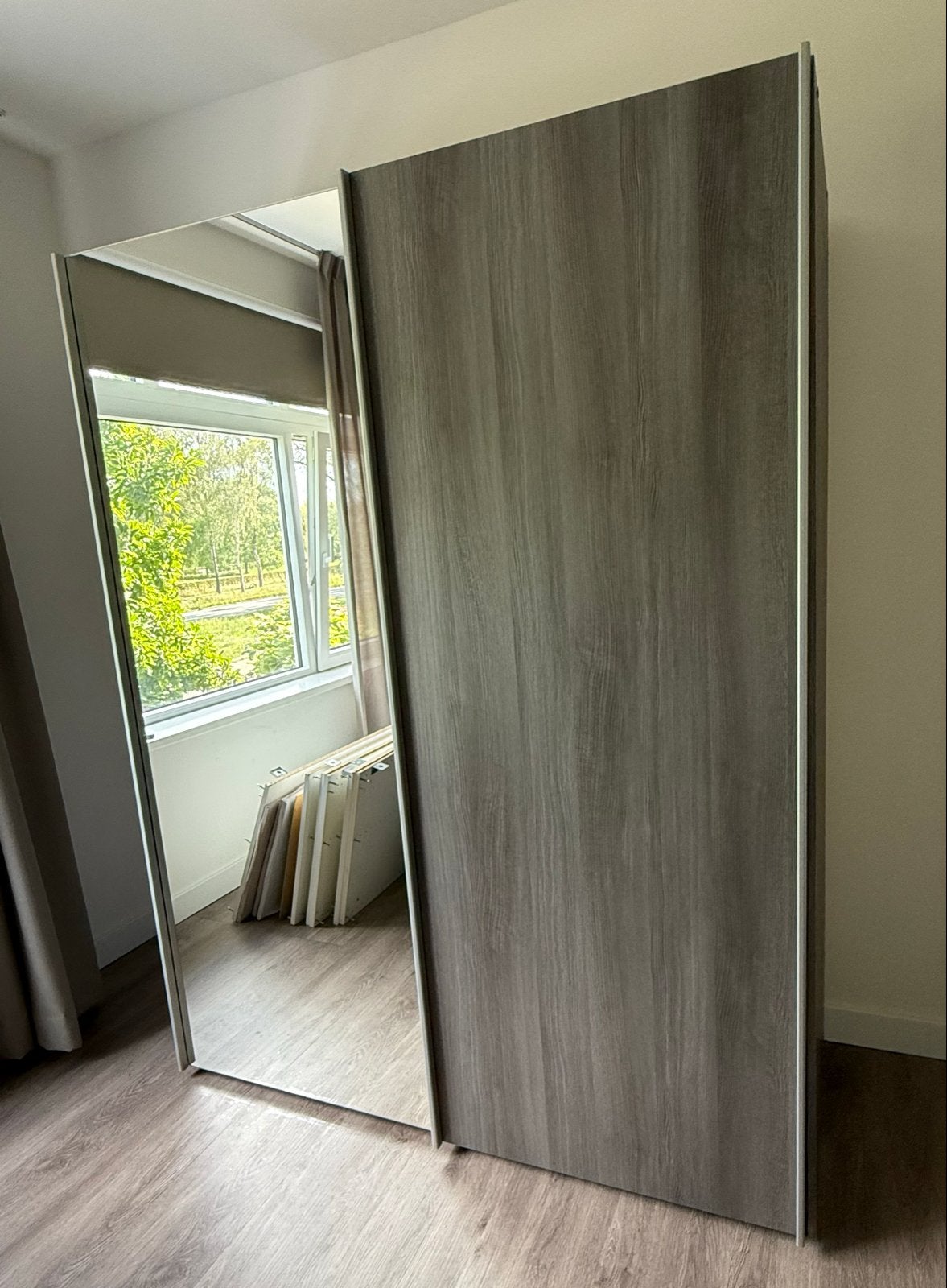 Kledingkast met schuifdeuren (150x193x60 cm), Ophalen, Gebruikt, 100 tot 150 cm, 150 tot 200 cm