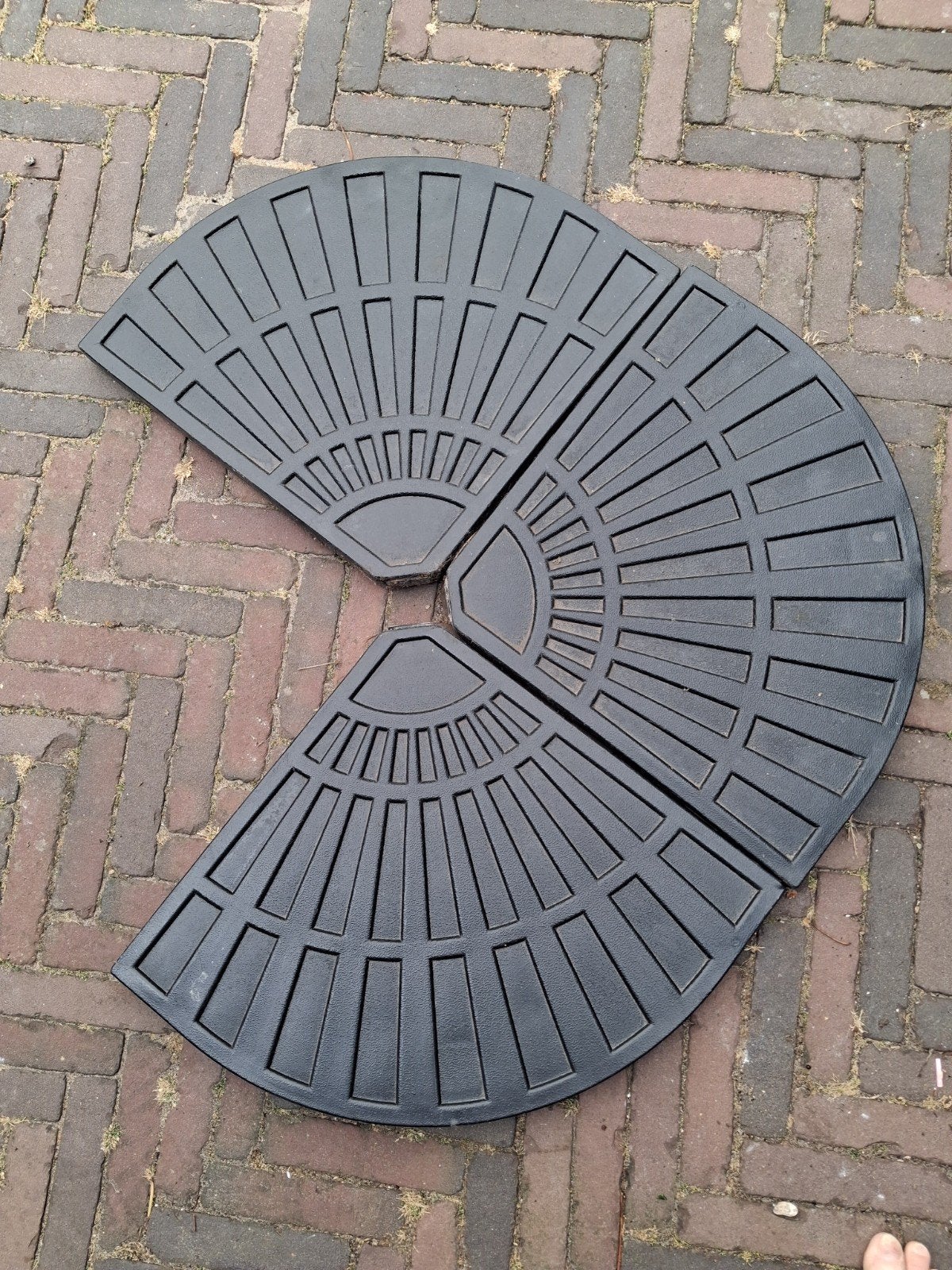 Parasolvoet tegels - set van 3, Tuin en Terras, Parasols, Ophalen, Gebruikt, Minder dan 1 meter, Parasolvoet