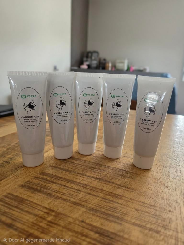 Taygete Carbon Gel voor Laser Carbon Peeling (5x80ml), Ophalen of Verzenden, Nieuw, Gehele gezicht, Reiniging