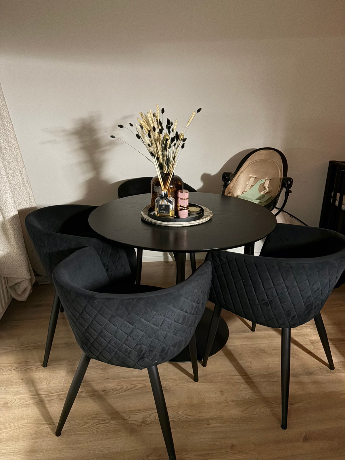Tafel zwart rond, Huis en Inrichting, Tafels | Eettafels, Ophalen, 100 tot 150 cm, Rond, 50 tot 100 cm