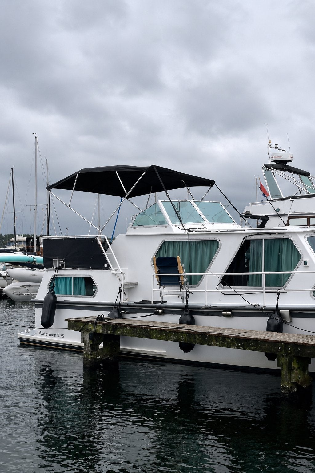 Aluminium Bimini Top,  Zwart, Goede staat, Ophalen of Verzenden, Zo goed als nieuw, Overige typen, Motorboot