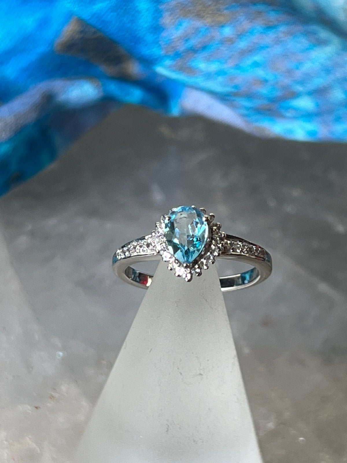Topaas Swiss blue beschermt geluk welvaart succes eyecatcher, Sieraden, Tassen en Uiterlijk, Ringen, Blauw, Nieuw, Ophalen of Verzenden