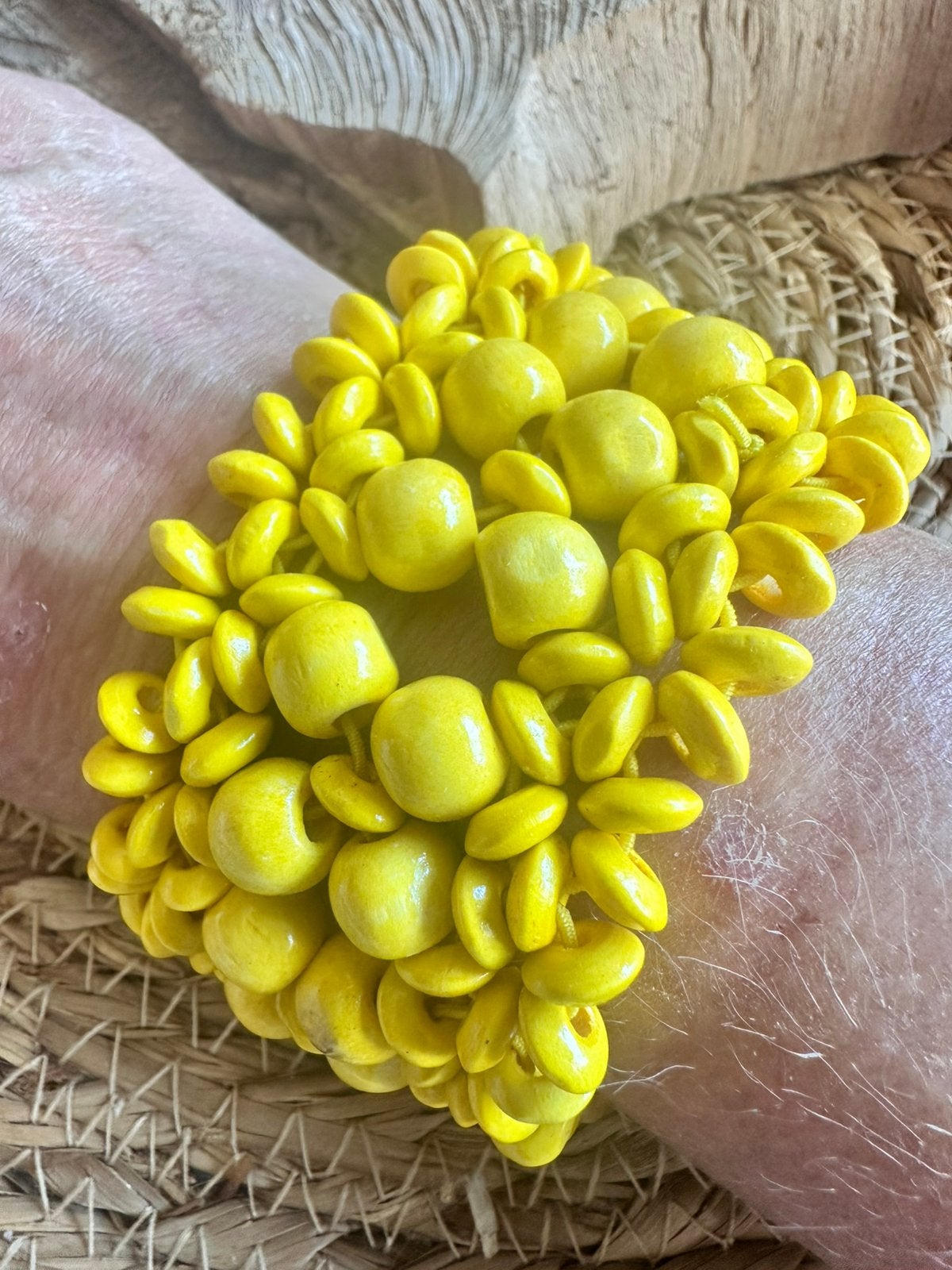 Boho armband / chunky armband / geel / statement sieraad