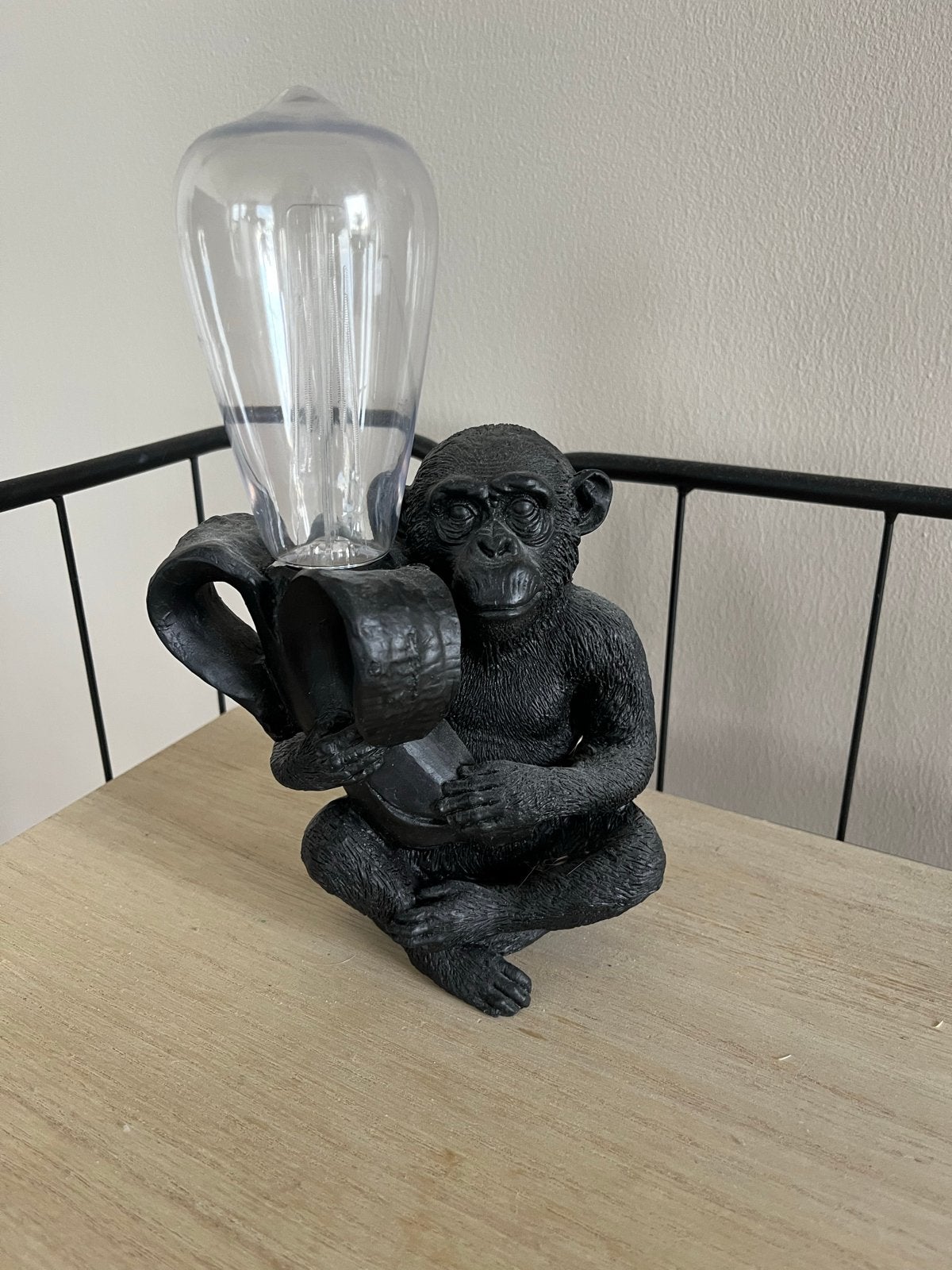 Aap met lamp, Overige merken, Gebruikt, Kunststof, Zwart