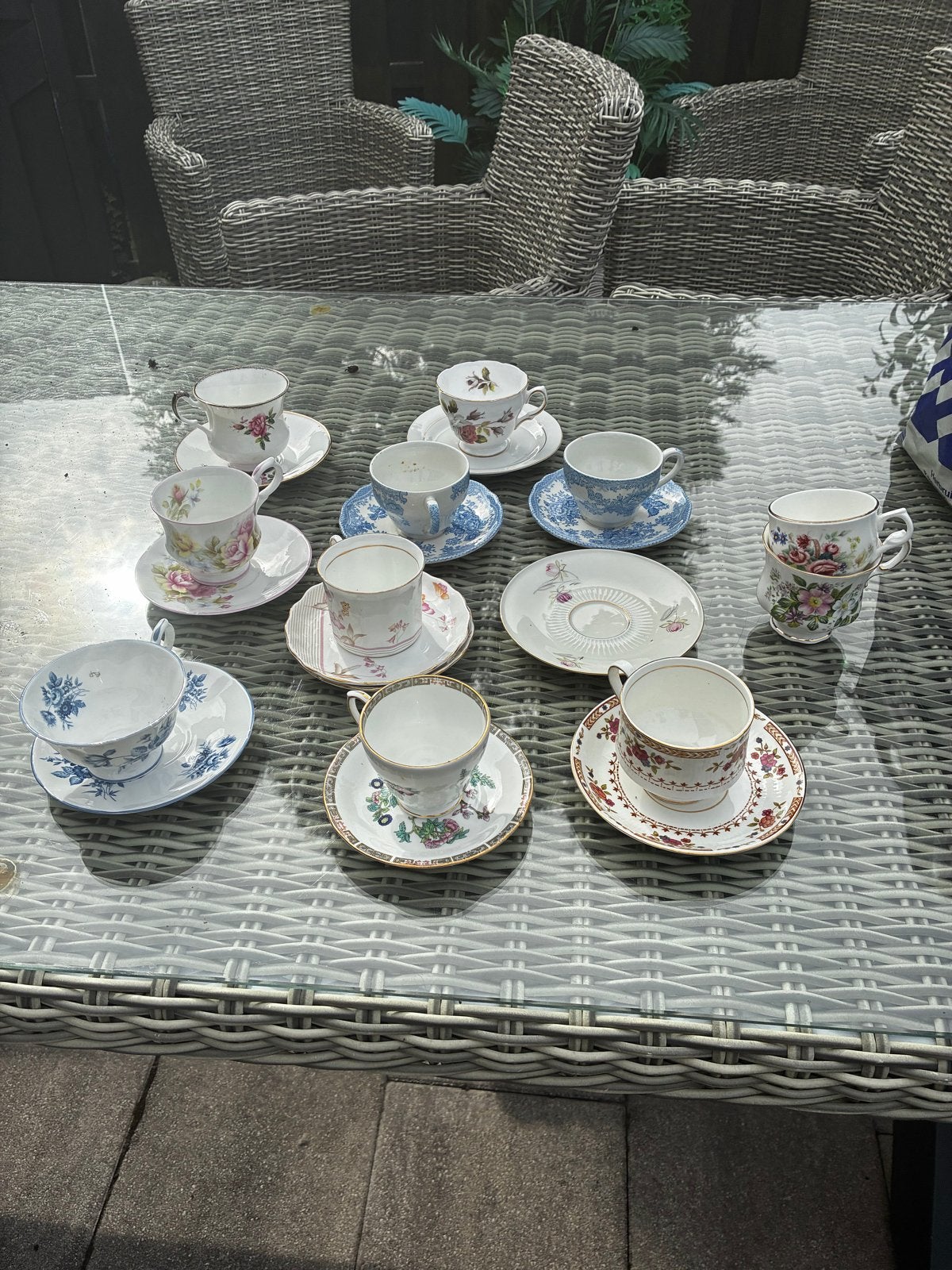 Vintage porseleinen kopjes en schotels - diverse merken, Ophalen of Verzenden