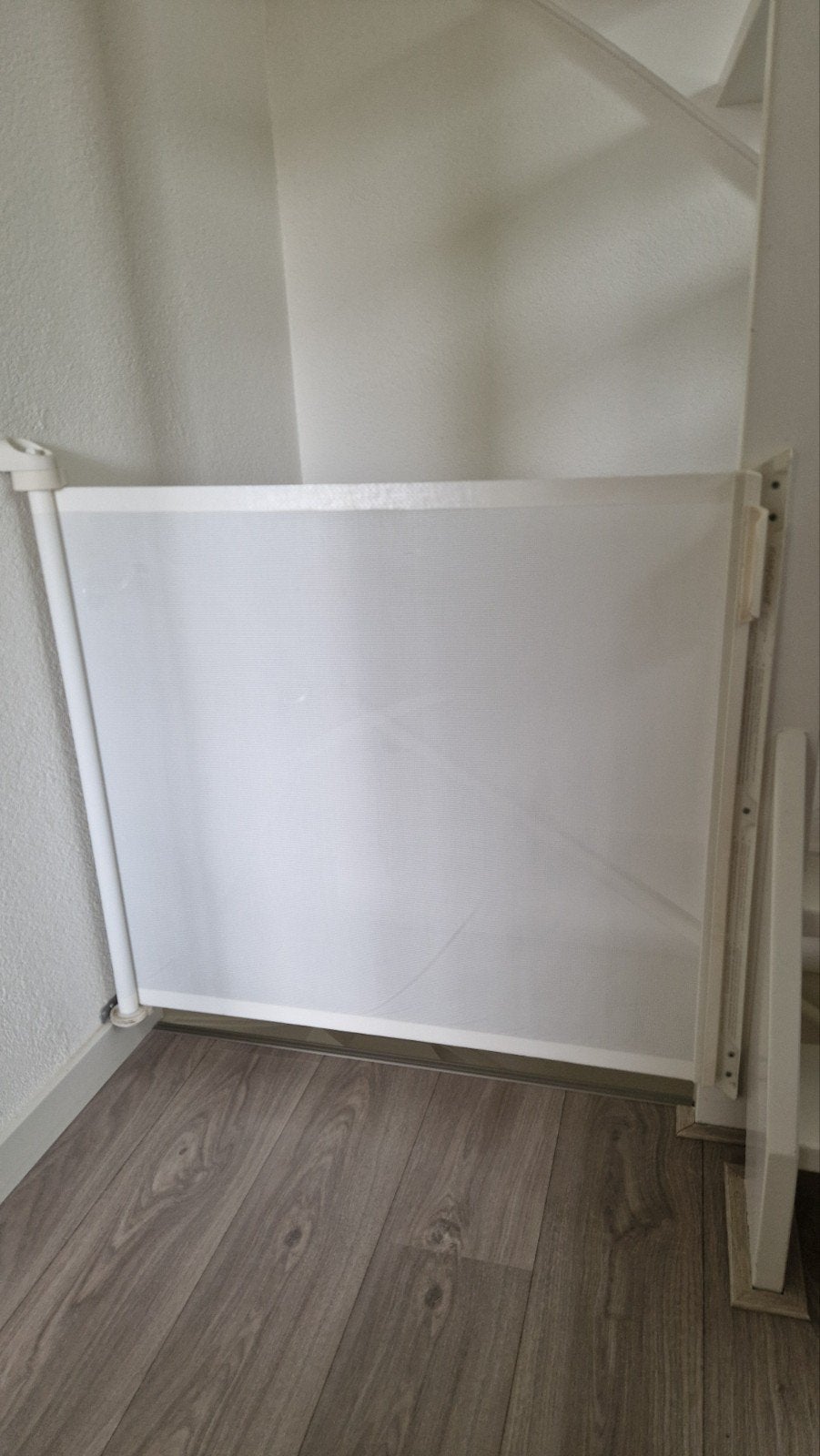 Traphek oprolbaar / veiligheidshek - Kiddyguard Assure, 2st, Ophalen, Zo goed als nieuw, 115 cm of meer, Oprolhekje