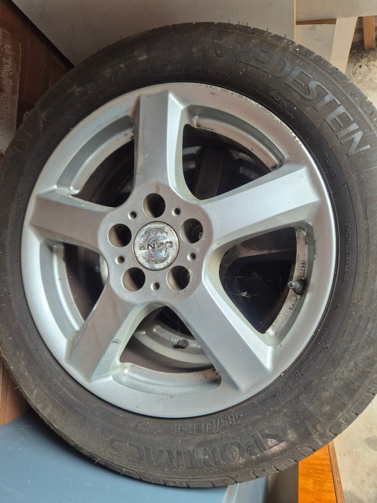 Gebruikte Vredestein Sportrac 5 banden met velgen, Gebruikt, 15 inch, Banden en Velgen, Personenwagen