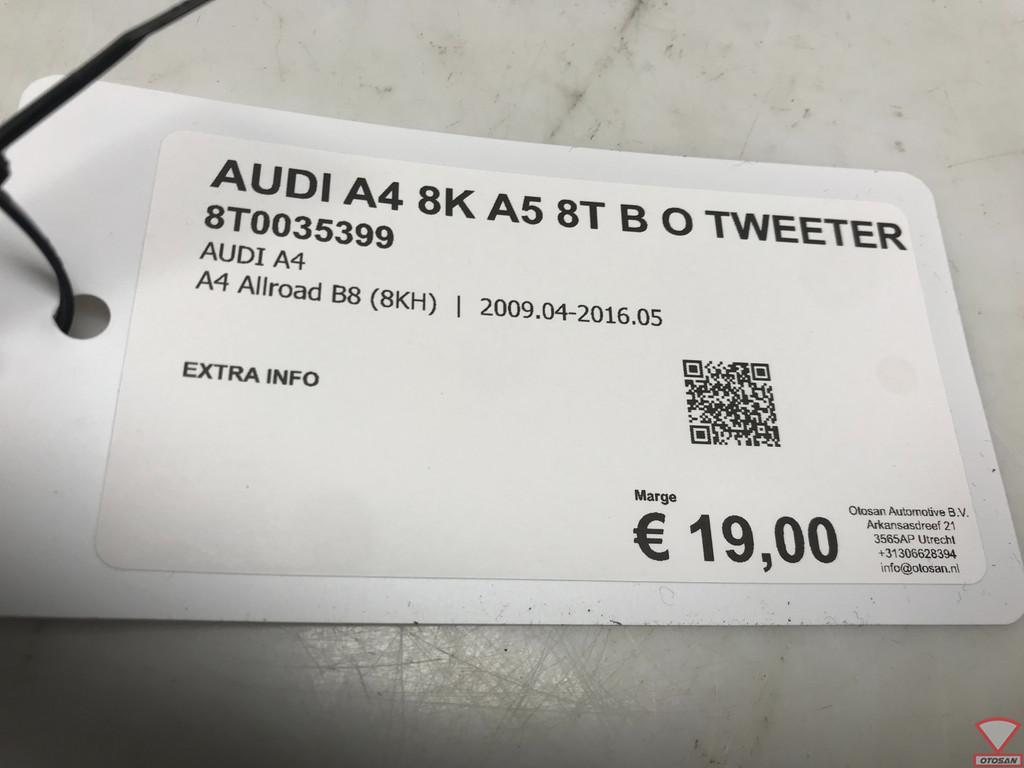 Audi A4 8K A5 8T B&O Tweeter Speaker 8T0035399, Gebruikt, AUDI AG, Auto-Union-Strasse 1
85045  Ingolstadt, DE, Kundenbetreuung@audi.de