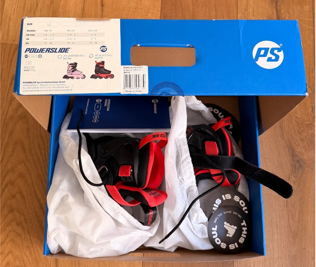 Powerslide Jet Black kinderskates verstelbaar maat 27–30, Sport en Fitness, Ophalen, Verstelbaar, Kinderen, Zo goed als nieuw