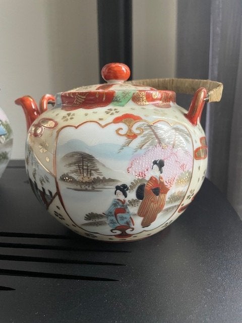 Prachtige Japans porseleinen theepot Kutani, Ophalen of Verzenden