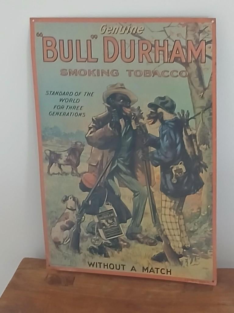 Bull Durham Tobacco Reclamebord, Verzamelen, Merken en Reclamevoorwerpen, Verzenden, Gebruikt, Reclamebord