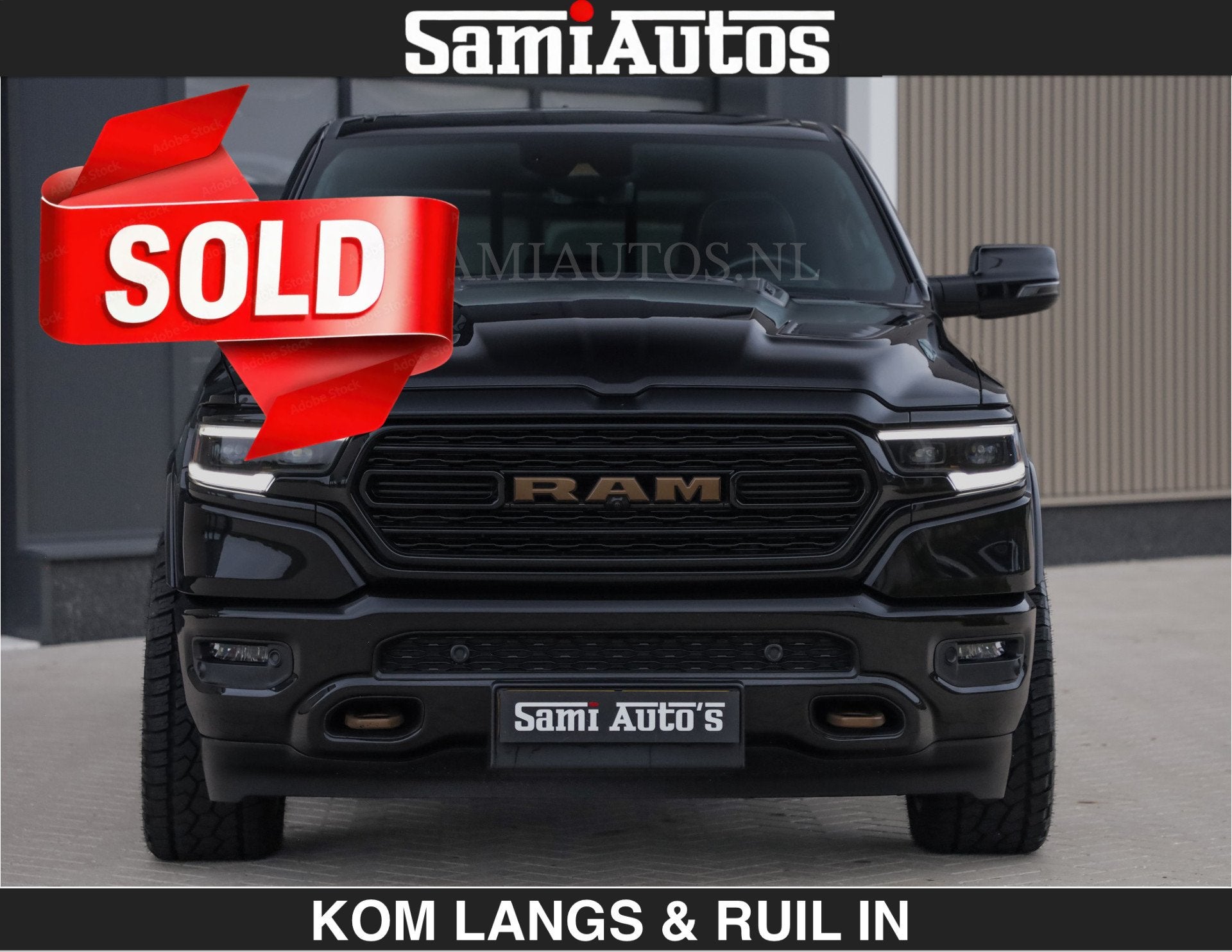 Dodge Ram BLACK ON BLACK LIMITED | 5.7 V8 402 PK | 74950,- |, Auto's, Dealer onderhouden, Gebruikt, 5654 cc, Met garantie (alle)