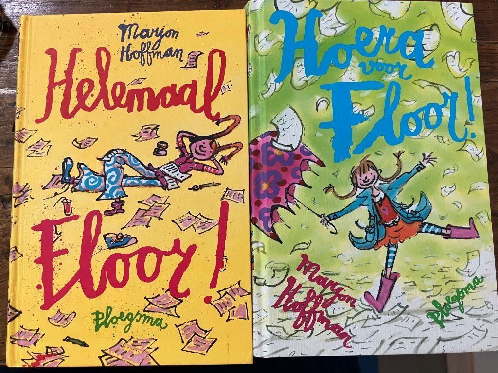 Helemaal Floor en Hoera voor Floor, en floor trekt door, Gelezen, Fictie algemeen, Ophalen of Verzenden, Marjon Hoffman