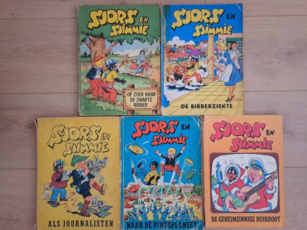 Sjors en Sjimmie - deel 13, 16, 18, 19 en 20, Boeken, Stripboeken, Gelezen, Ophalen of Verzenden, Frans Piët, Meerdere stripboeken
