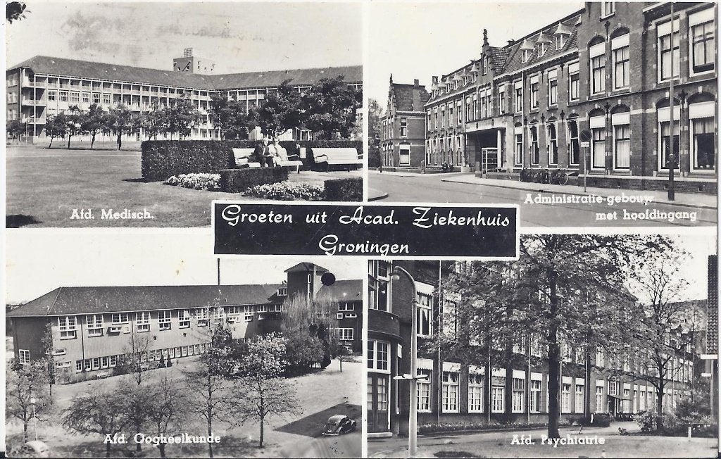 Groningen Ziekenhuis oude gelopen ansichtkaart (A2490 ), Ophalen of Verzenden, 1980 tot heden, Gelopen, Groningen
