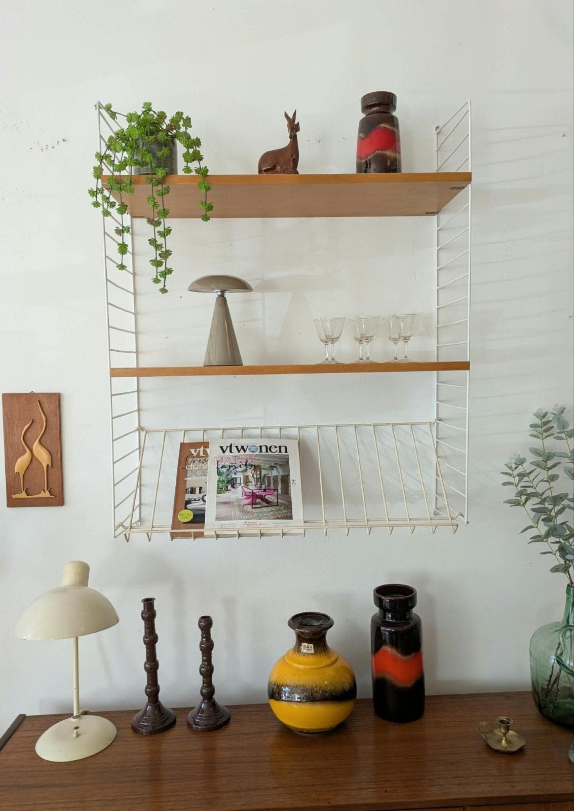 Vintage wandrek, wandsysteem Nisse String, orgineel, ., Ophalen of Verzenden, Zo goed als nieuw, .