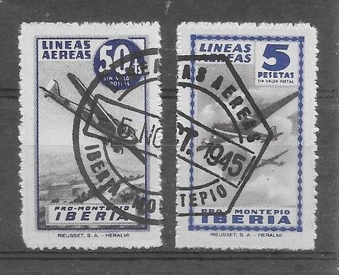 Spanje 1945 Luchtpost Iberia, Verzenden, Gestempeld