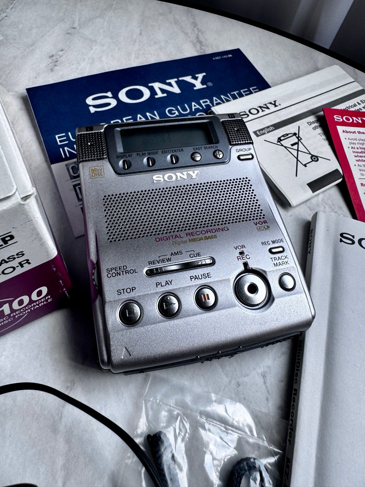 Sony MZ-B100 Minidisc speler/recorder compleet in doos, Ophalen of Verzenden, Minidisc-recorder