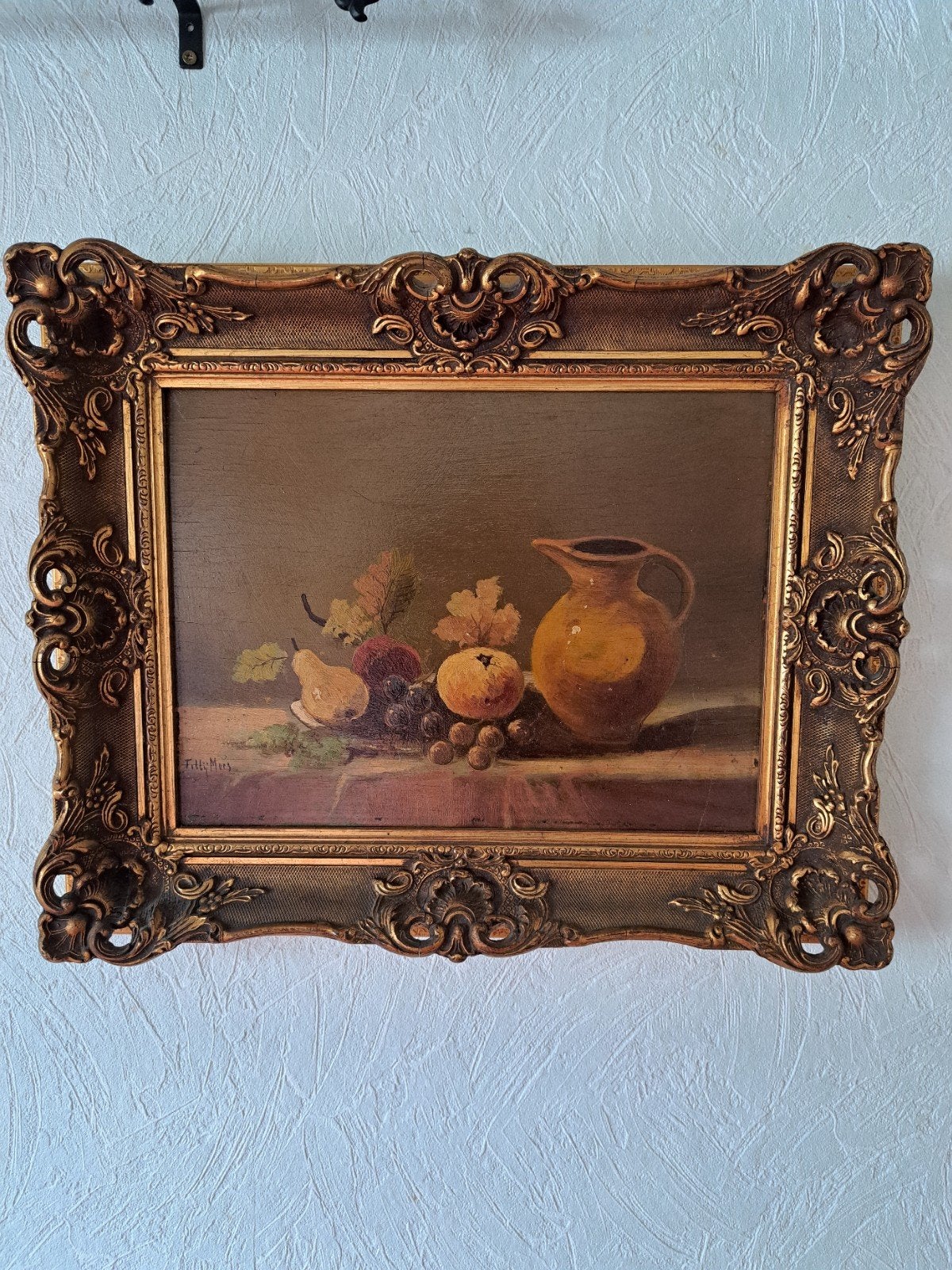 Stilleven met fruit en kan, gesigneerd Tilly Moes, Ophalen of Verzenden