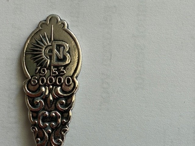 verzilverde suikerschep ANB 1953, Ophalen of Verzenden