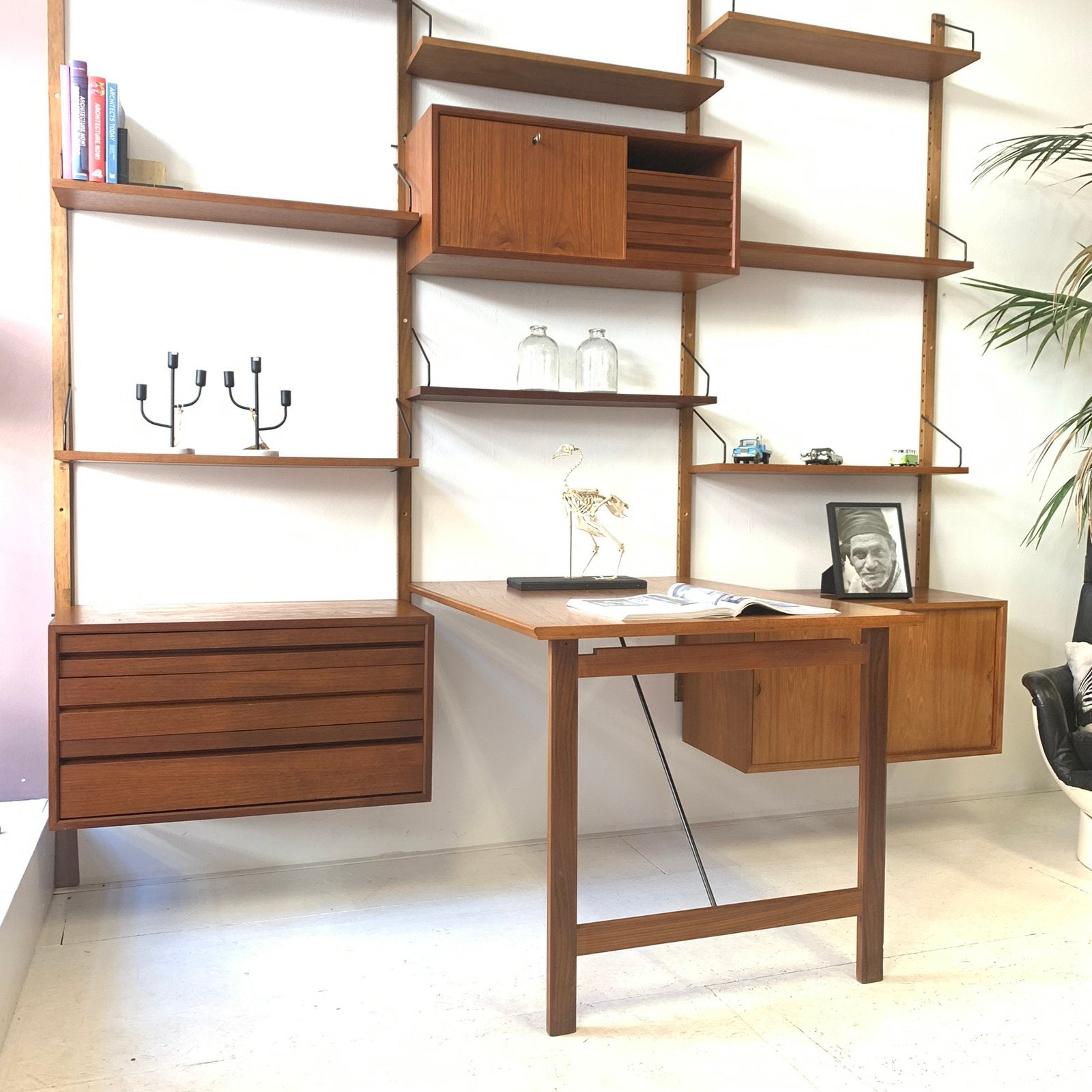 Poul Cadovius by Royal System vintage modulair wandsysteem, Ophalen of Verzenden, Gebruikt, Teakhout, 200 cm of meer
