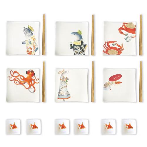 Nieuw, The Art of Sushi, Sushiset 6-persoons, Hoge Duinlaan 24, 5582 KG Waalre, Nieuw, Ophalen of Verzenden, Bordys