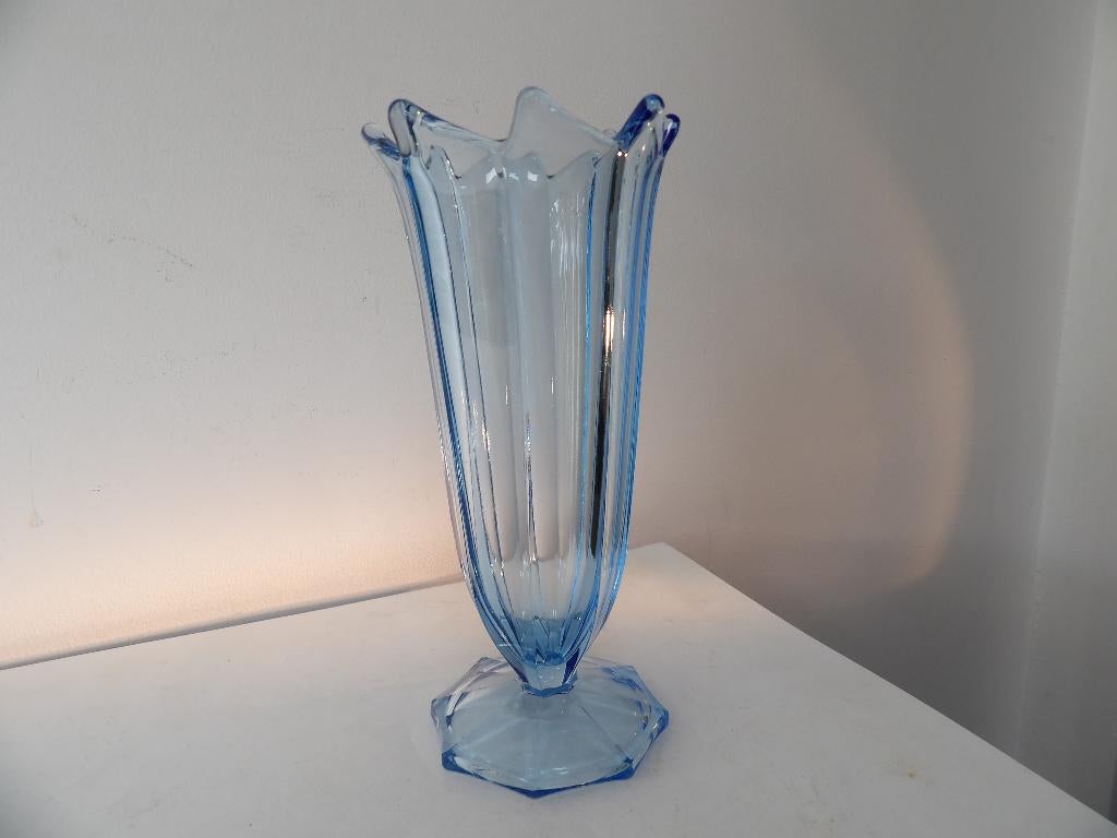 Art Deco hoge Vaas Inwald, Blauw, Antiek en Kunst, Antiek | Vazen, Ophalen of Verzenden