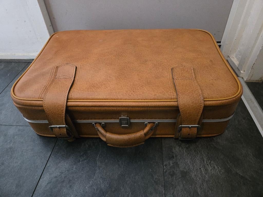 Vintage koffer Creation Beyers Paris reiskoffer, 64x43x16cm, Sieraden, Tassen en Uiterlijk, Koffers, Gebruikt, Leer, 35 tot 45 cm