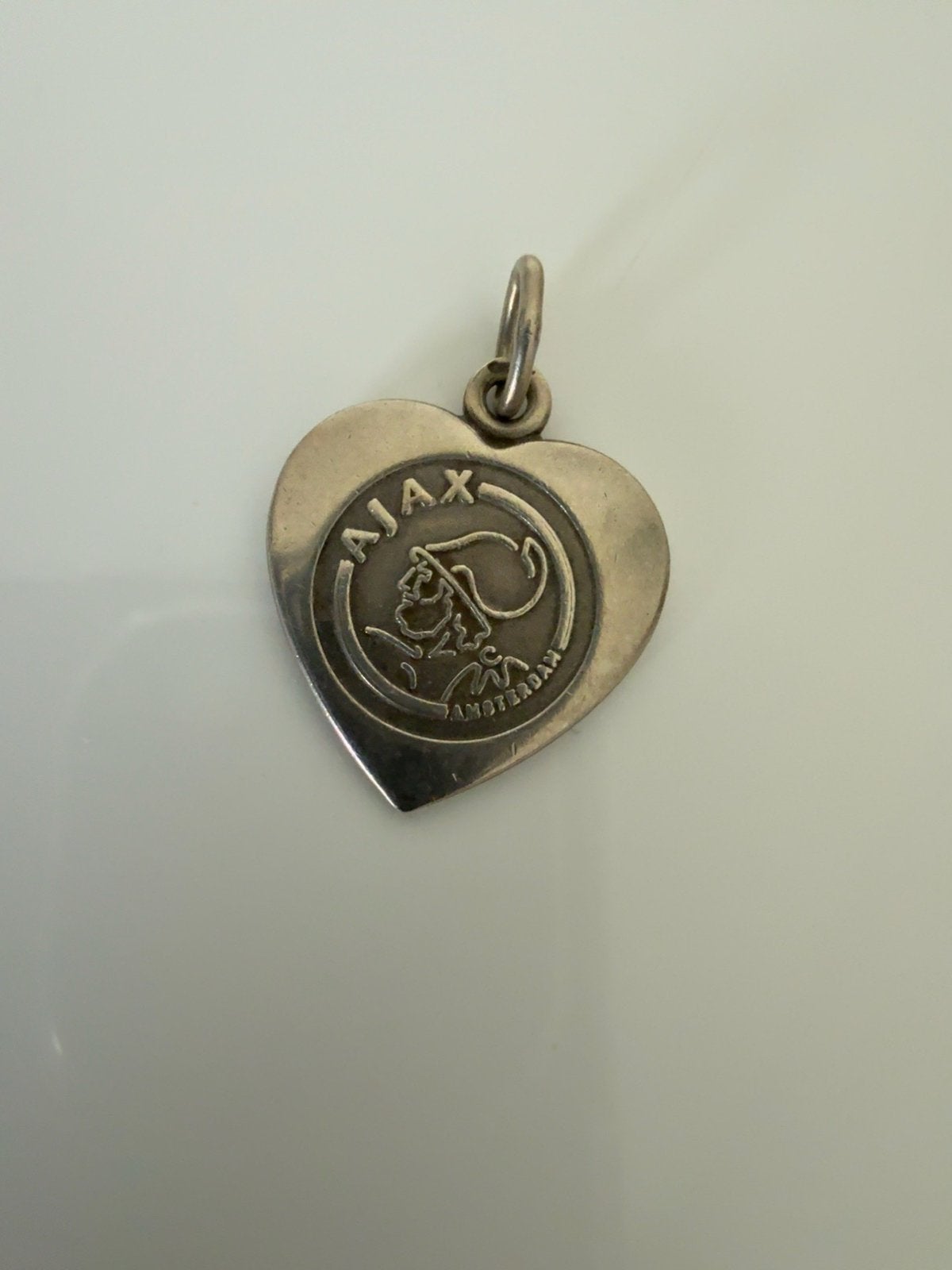 Zilveren (925) Ajax Bedel Hart, 1 bedel, Ophalen of Verzenden, Zo goed als nieuw, Zilver
