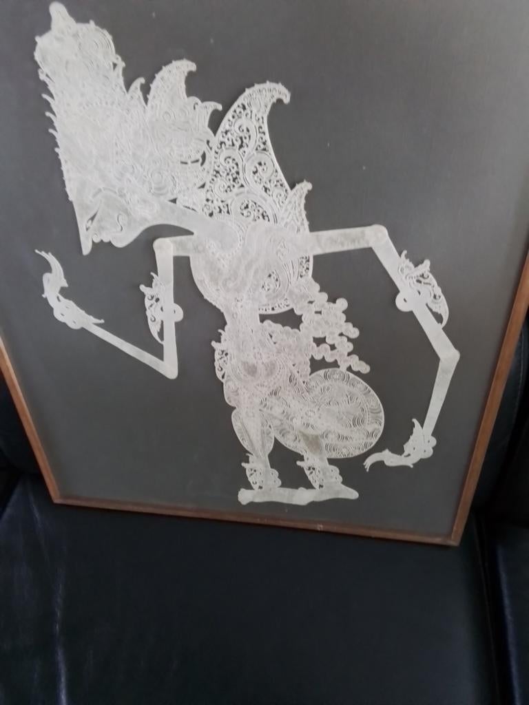 Ingelijste Wayang Kulit pop - Javaans schimmenspel, Ophalen of Verzenden