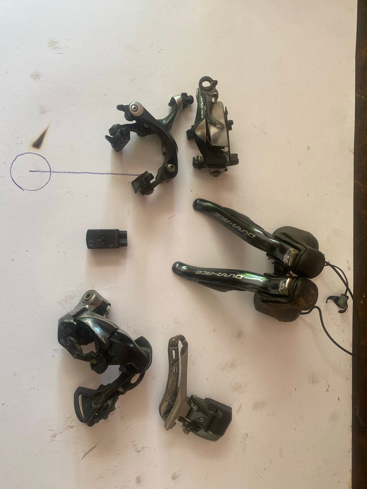 Dura-Ace 11-speed Di2 Groepset (bedraad), Gebruikt, Overige materialen, Ophalen of Verzenden, Derailleur of Ketting