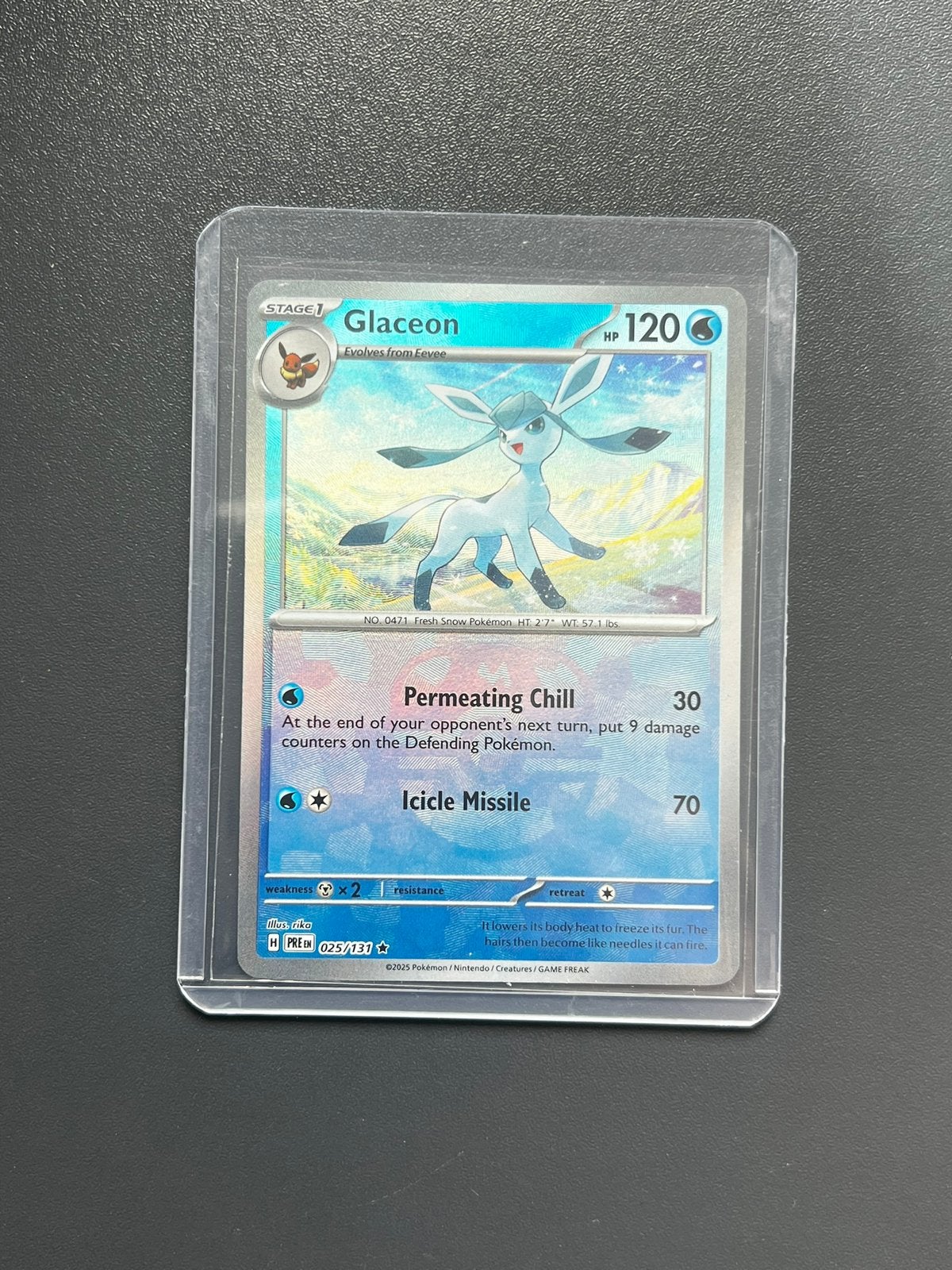 Glaceon reverse master ball 025 Prismatic Evolutions, Ophalen of Verzenden, Zo goed als nieuw