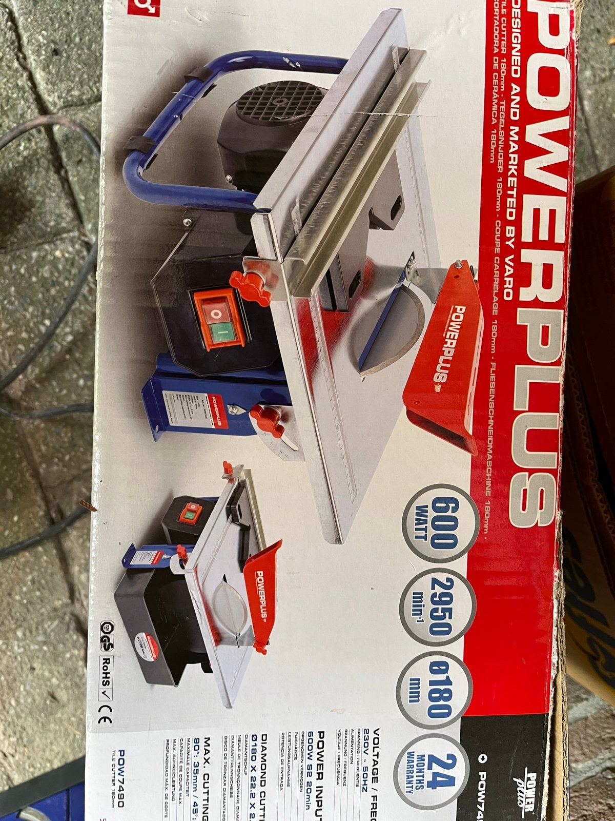 Powerplus POW7490 Tegelzaagmachine 600W, Ophalen, Gebruikt, Overige typen, 600 tot 1200 watt