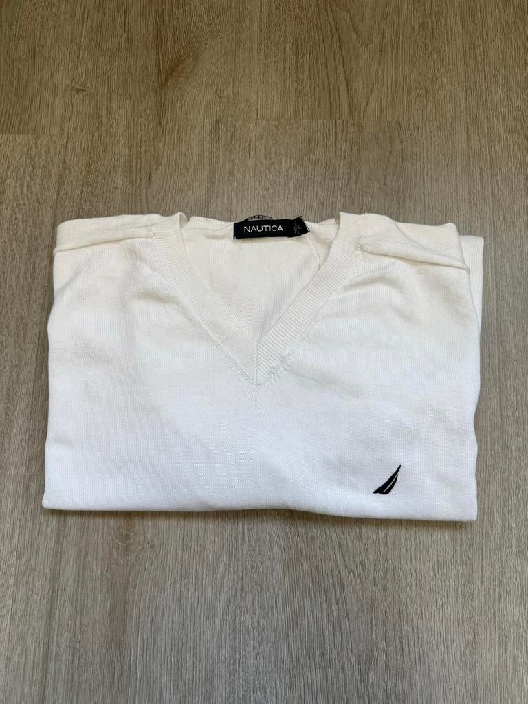 Nautica V-hals trui wit, Ophalen of Verzenden, Gedragen, Maat 52/54 (L), Wit