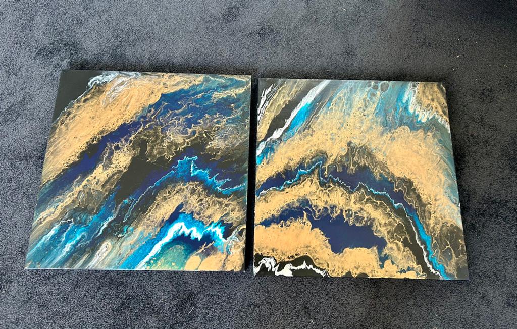Hand geschilderd acrylic pouring, Ophalen of Verzenden