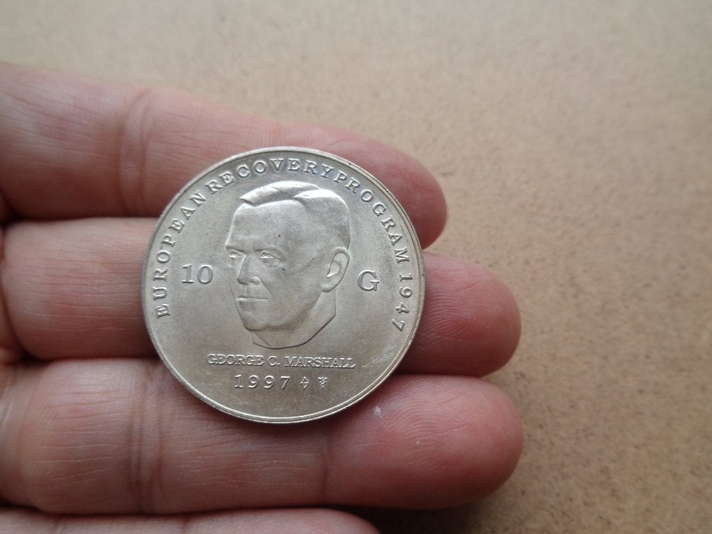 zilveren 10 gulden munt 1997 Marshall plan [105], Verzenden, Koningin Beatrix, Zilver, Losse munt