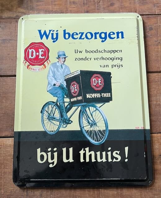 Reclamebord - DE Douwe Egberts Koffie -, Ophalen of Verzenden, Gebruikt, Reclamebord