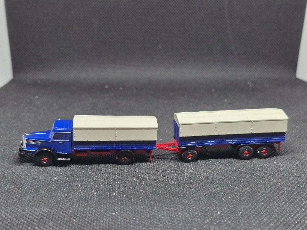 Lemke MiNis 3304 - Krupp Titan L80 huifbakwagen (16013), Hobby en Vrije tijd, Overige merken, Gebruikt, Gelijkstroom, Overige typen